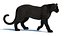 Animated Black Panther with Fur 3D Model model