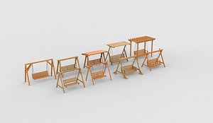 3D Wooden swing all