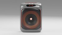 Gray Orange Speaker with Front Grille