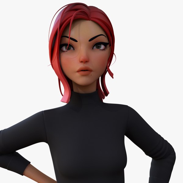 3D violet cartoon character