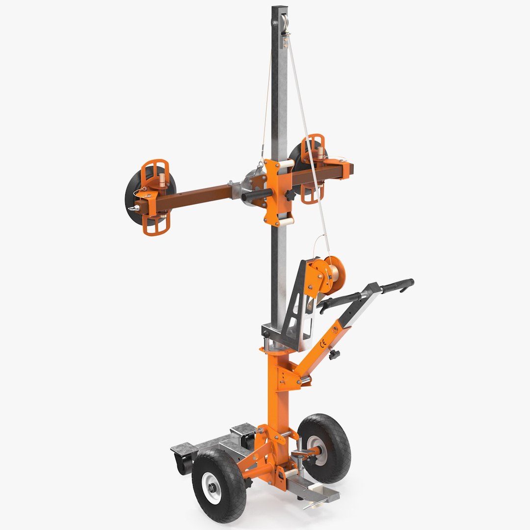 Glass Vacuum Lifting Machine Rigged 3D model preview