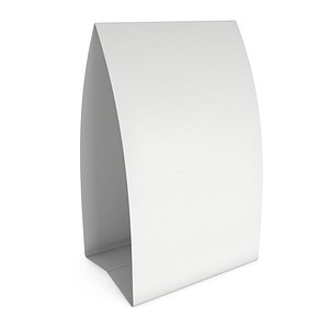 3D model blank paper tent card