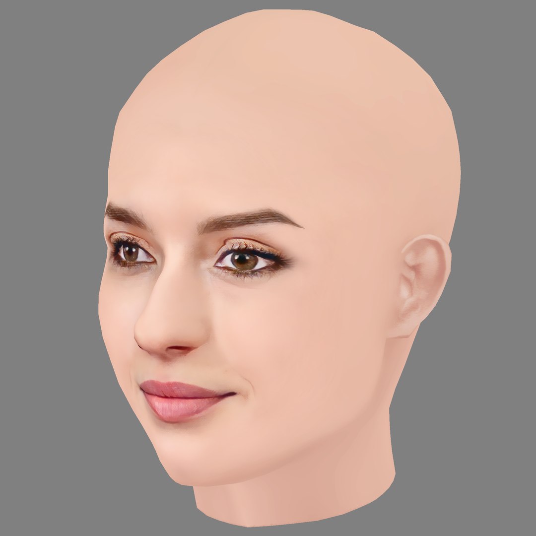 Maria Valverde Head - No Hair - Low Poly Head For Game 3D Model ...