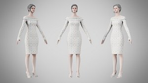 Dress 11 Abstract Pebble Repeat 3D model