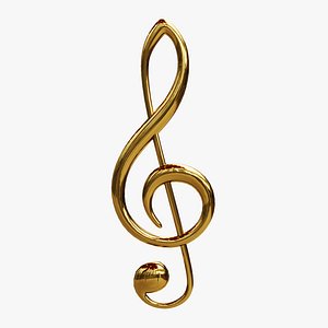 3D clef treble key
