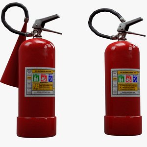 3D model 2 Extinguishers - low poly models