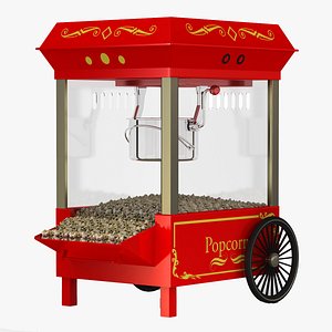 3d popcorn machine 3 model