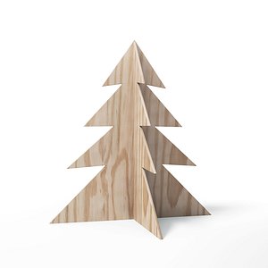 plywood christmas tree decoration 3D model