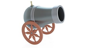 3D Stylized Cartoon Cannon - Game Ready Low Poly Model Low-poly 3D model