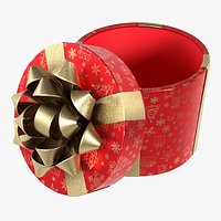 Gift Box Cylinder Open Red
