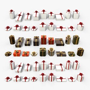 Gift Boxes - Rosette Styles Bundle 3D model