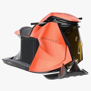 3D Searacer Jet Ski Orange Rigged