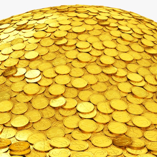 Coins Pile with Tiled Texture V1 3D
