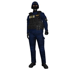 3d rigged swat soldier model