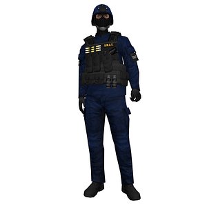 SWAT Soldier 3 LOD1 Rigged
