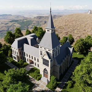 Classic Estate with interior for Blender Eevee and Cycles