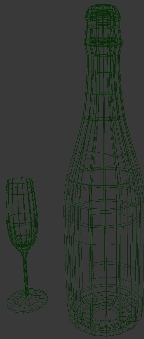 3d model champagne bottle