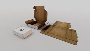 Parametric animatable cardboard box model