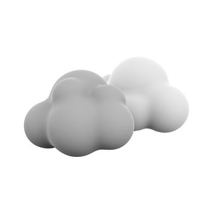 dark and white clouds icon model
