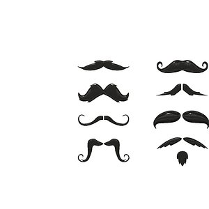 3D cartoon mustache