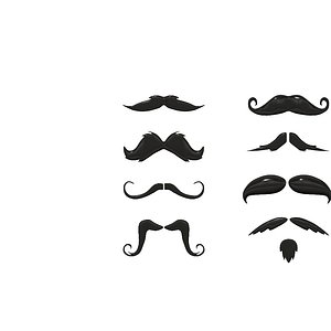Cartoon Mustache set
