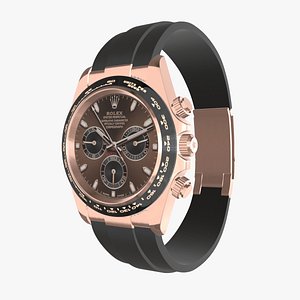 3D Rolex Cosmograph Daytona Pink Gold - Chocolate and Black Dial