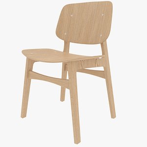 Wood basic chair 3D model