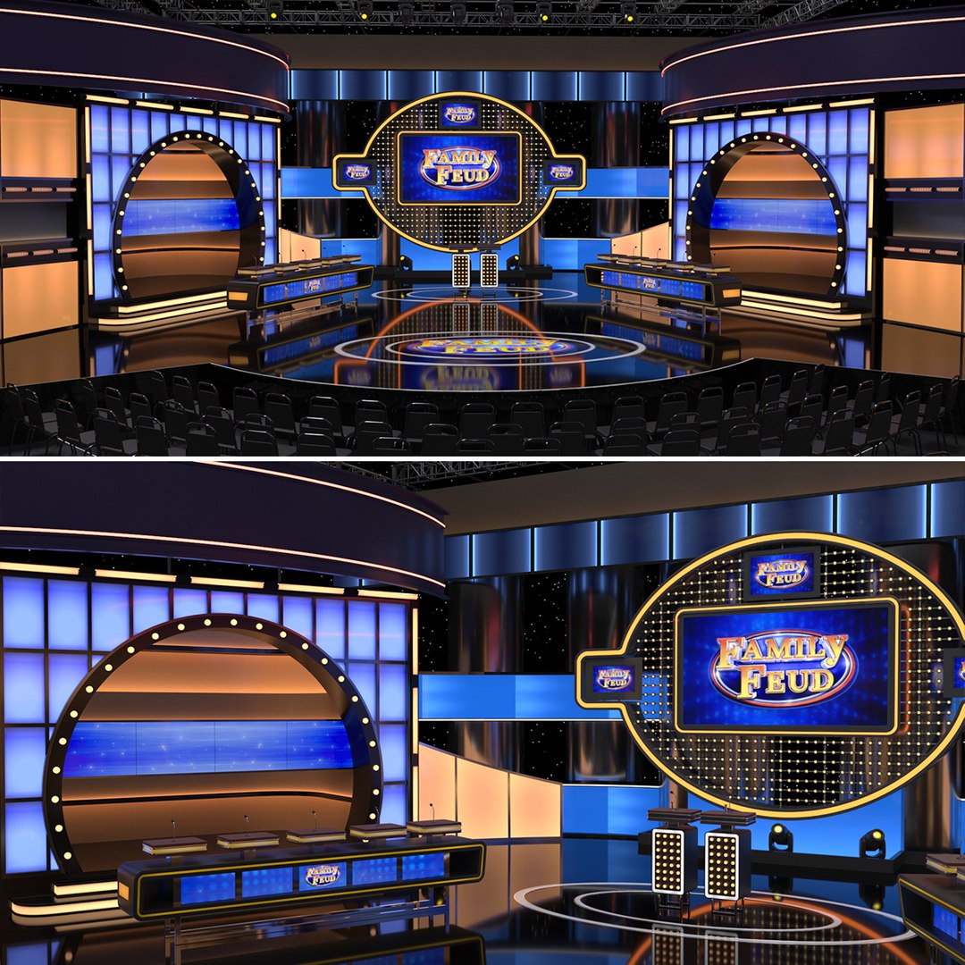 3D Model Game Show Set 1 - Family Feud TV Studio Virtual Broadcast ...