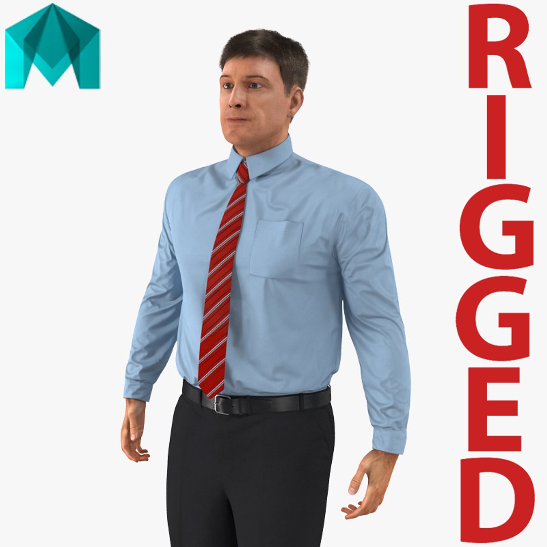 Office Worker Rigged for Maya 3D model preview