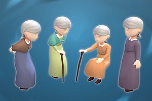 Stylized NPC - Peasant Elder Grenda 3D