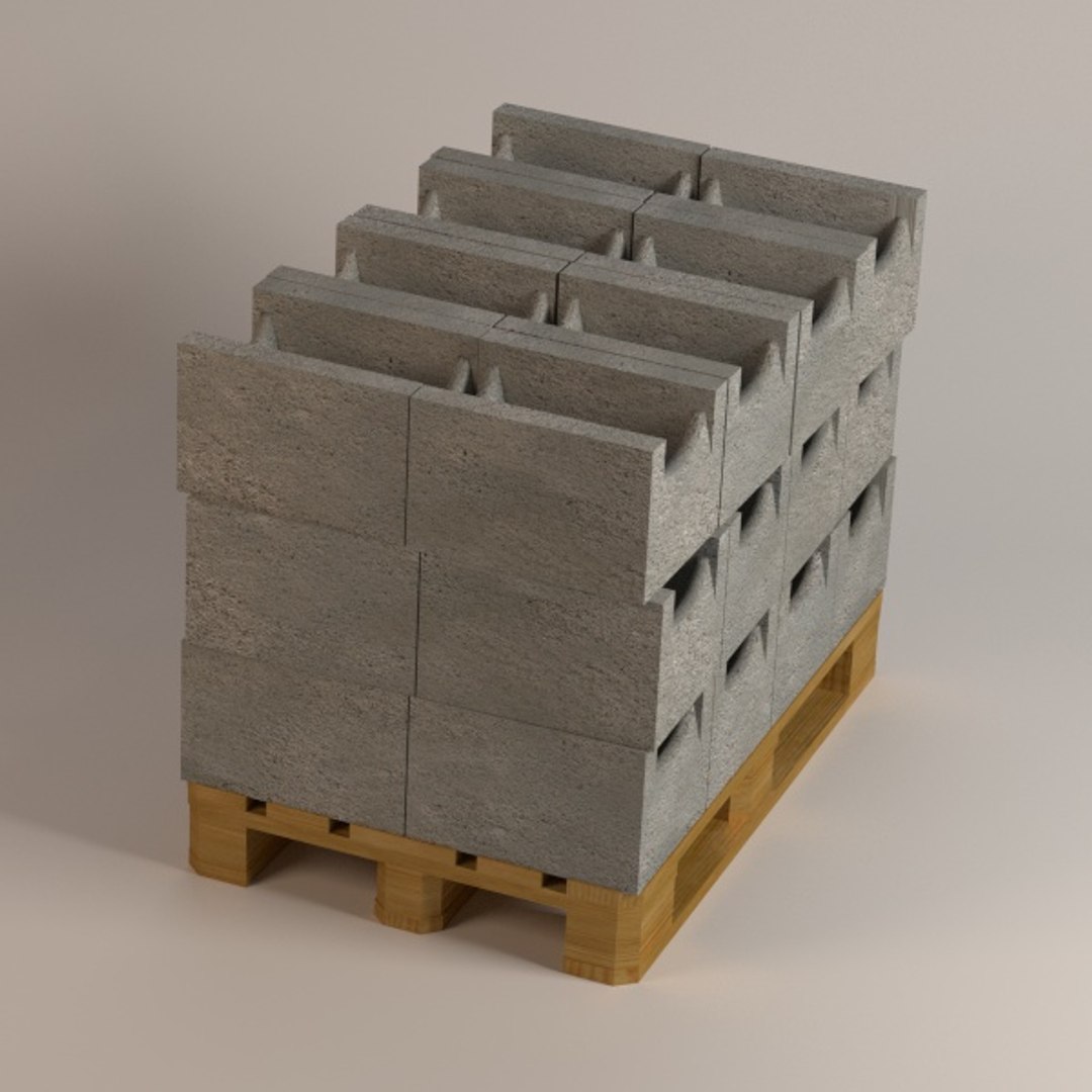 concrete bricks 3d 3ds