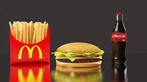 3D burger macdo macdonald model