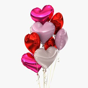 realistic bunch balloons 3d model