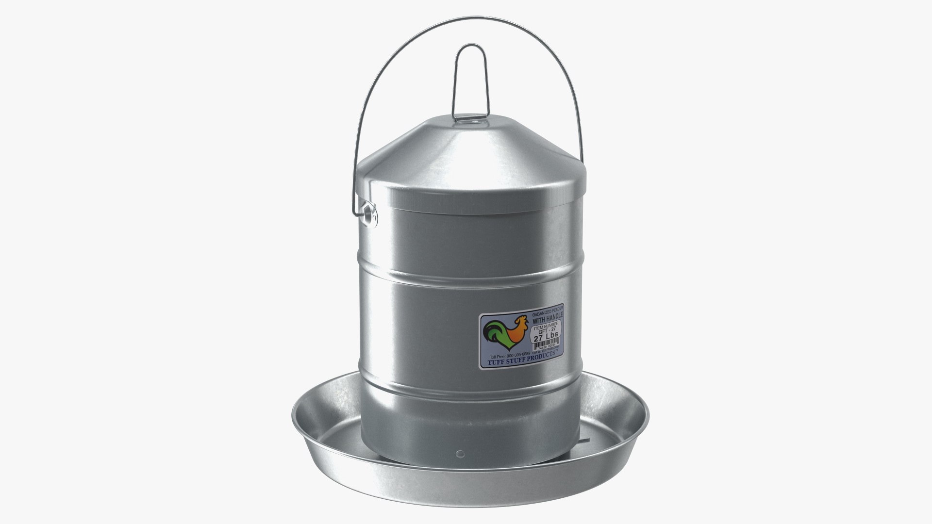 Tuff Stuff Galvanized Poultry Feeder 27Lbs 3D model preview