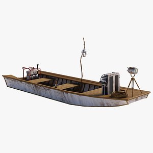 Long Boat Fishing 3D model