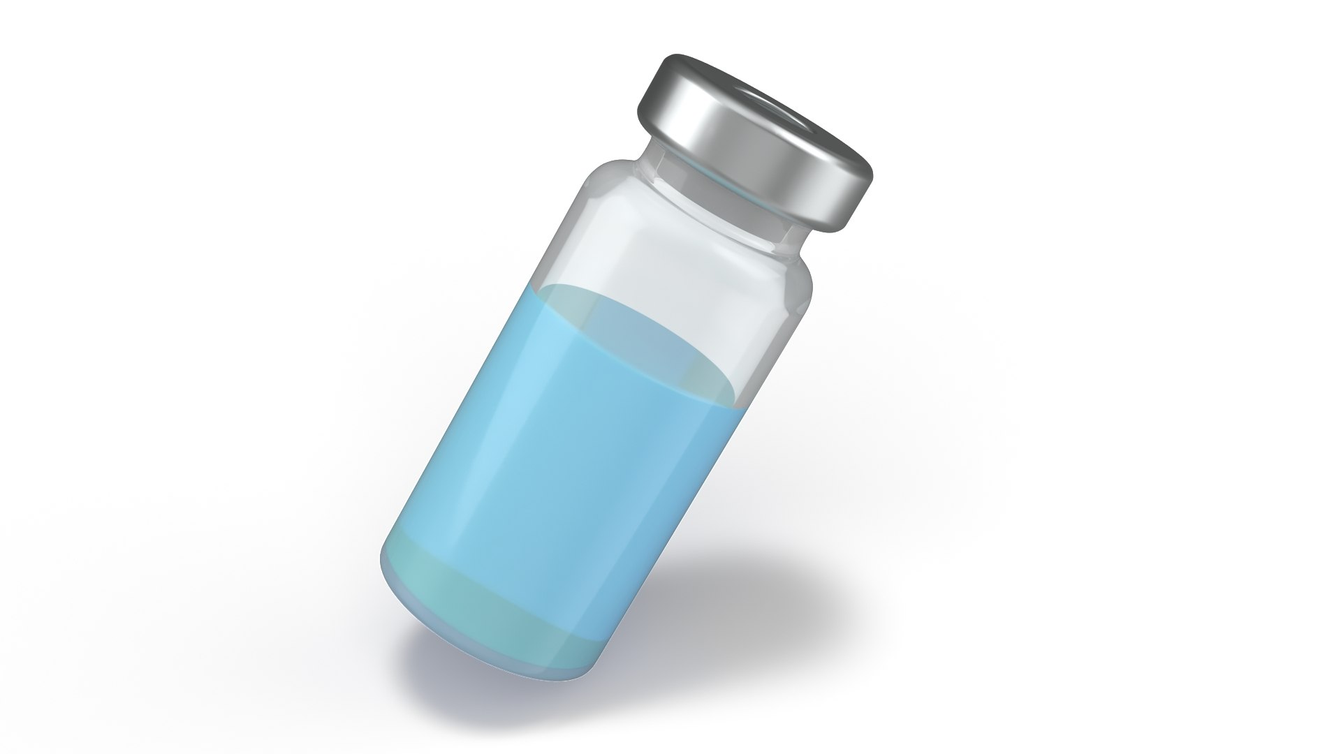 Short 10mL Serum Vial Blue 3D model preview