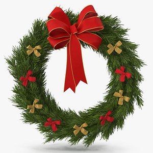 Christmas Wreath with Bows v 2