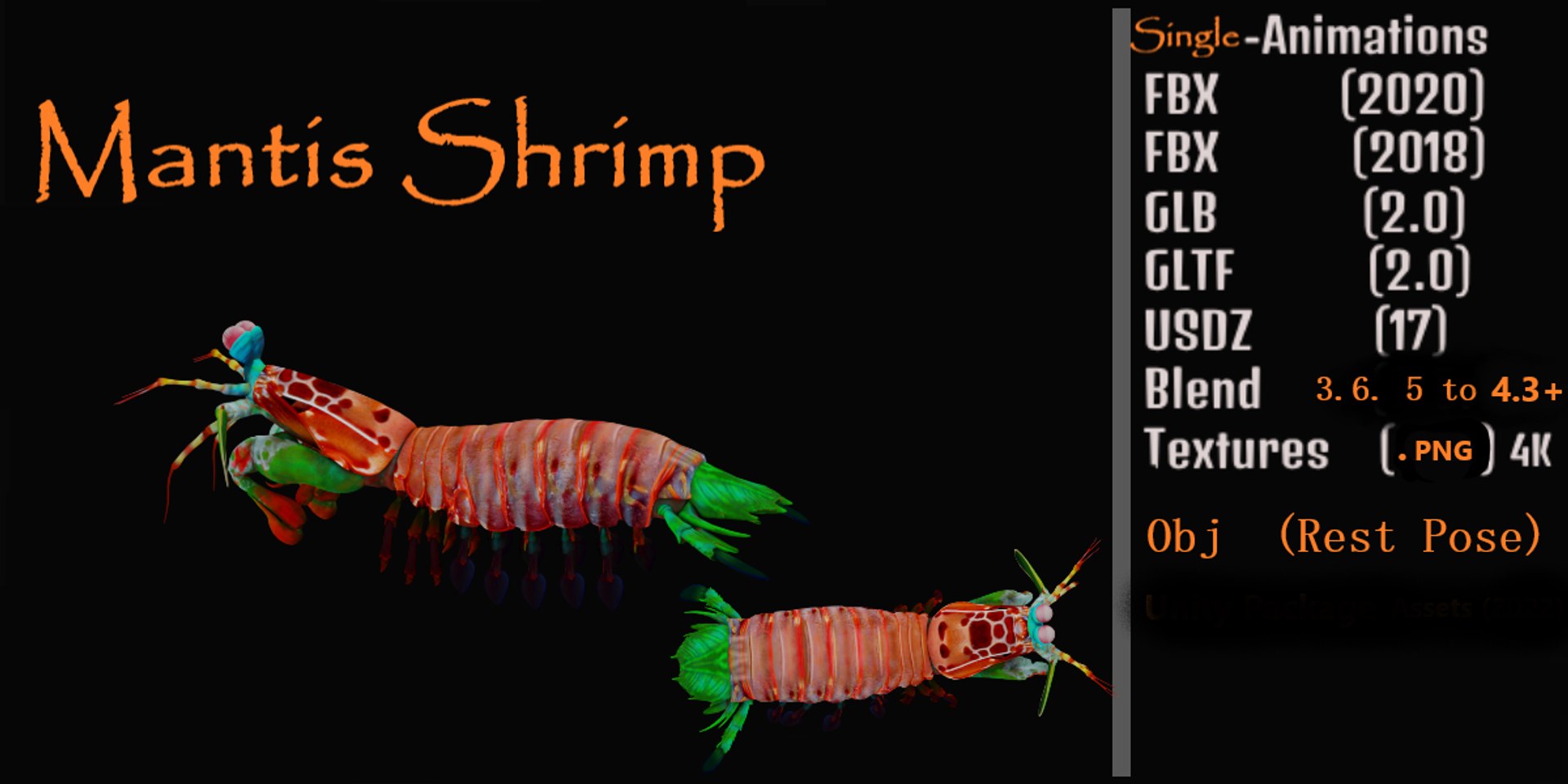 3D Marine Animals Pack https://p.turbosquid.com/ts-thumb/2r/iWFIce/NL/mantis_shrimp/png/1738893465/1920x1080/fit_q87/2db035fbac4a8a936b9adca69374b865bb99986e/mantis_shrimp.jpg