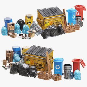 Garbage collection Low Poly PBR 3D model