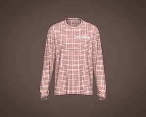 3D Mens basic t-shirt with long sleeve and graphic on chest