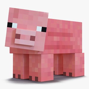 minecraft pig rigged 3D