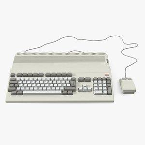 3D Retro Home Computer with Keyboard