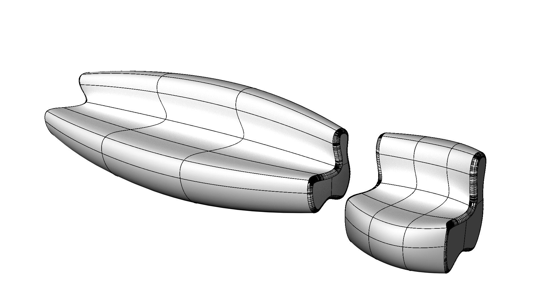 3D Modern Benches Sofa TurboSquid 1971178
