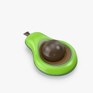 Green Avocado Pool Float with a Ball 3D model