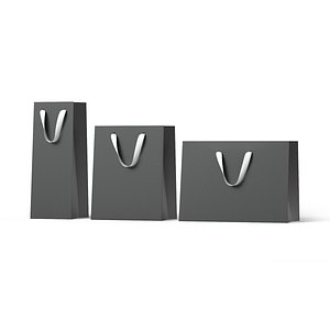 Black Paper Gift Bag 3 Type - craft shopping package set