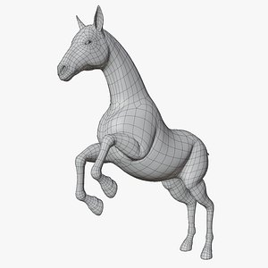 rigged horse base mesh 3D model