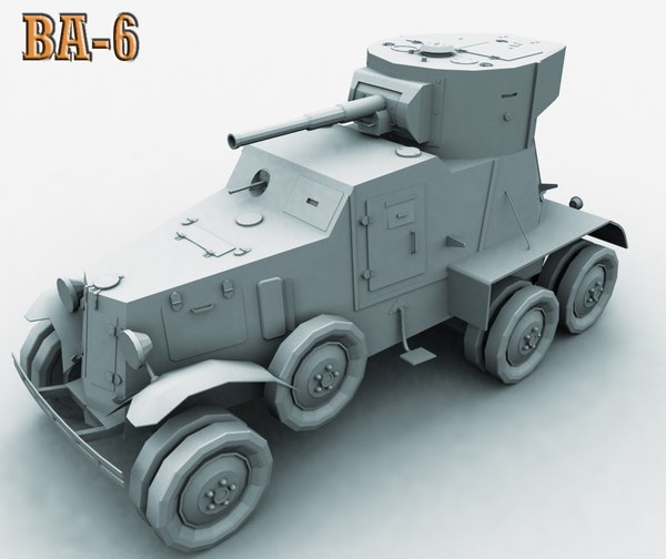 ba-6 armored car 3d model