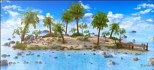 3D desert island
