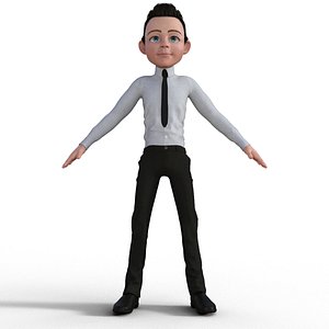 Cartoon Businessman 3D Model 3D