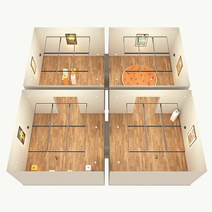 Art Gallery with custom made traditional Persian Artworks 3D model